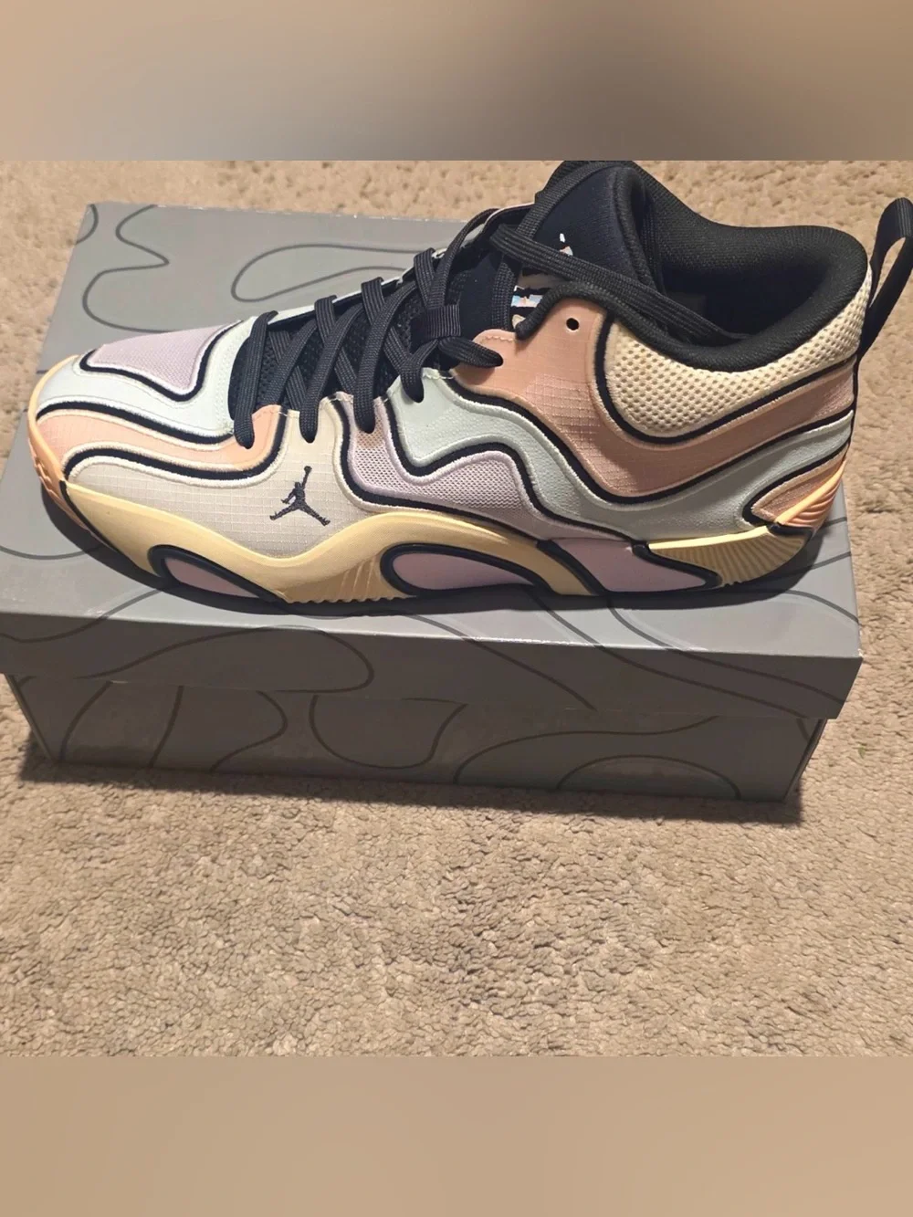 Jordan Men's Athletic Shoes in Pastel Multicolor with Black Accents